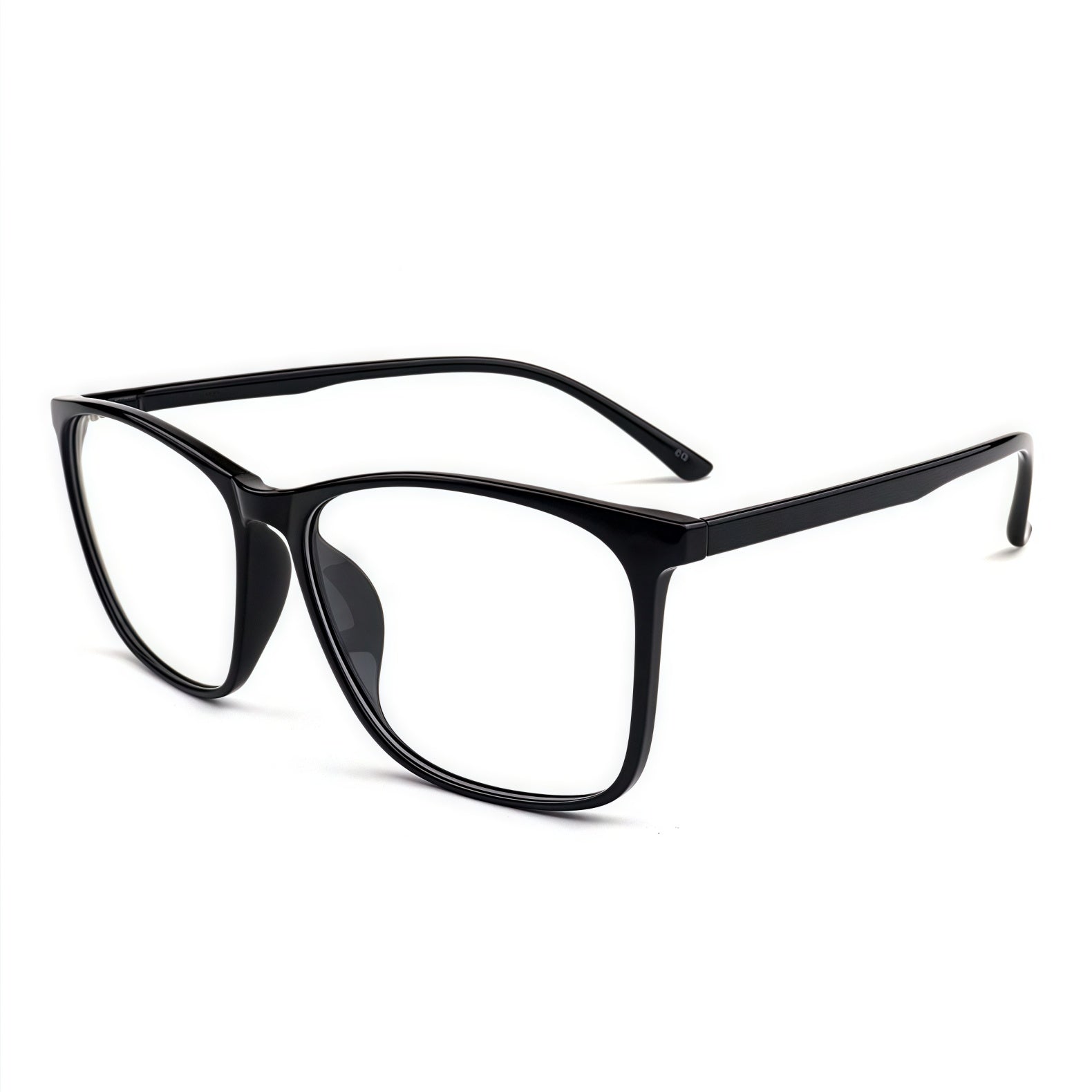 155mm Wide Frame Square Eyeglasses for Reading & Working #frame-color_black
