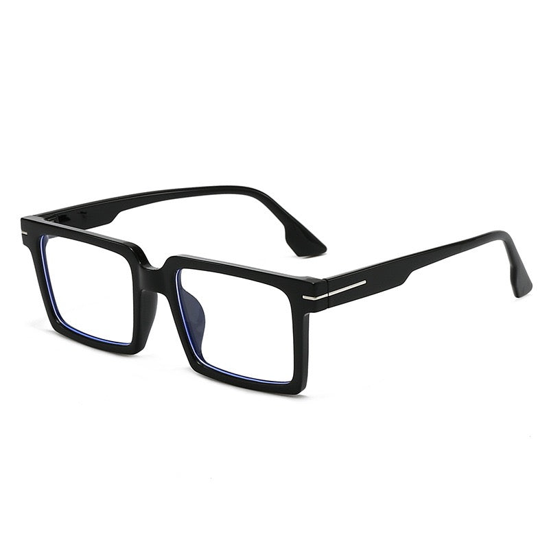 148mm Wide Frame Square Eyeglasses for Men with Big Head #frame-color_black