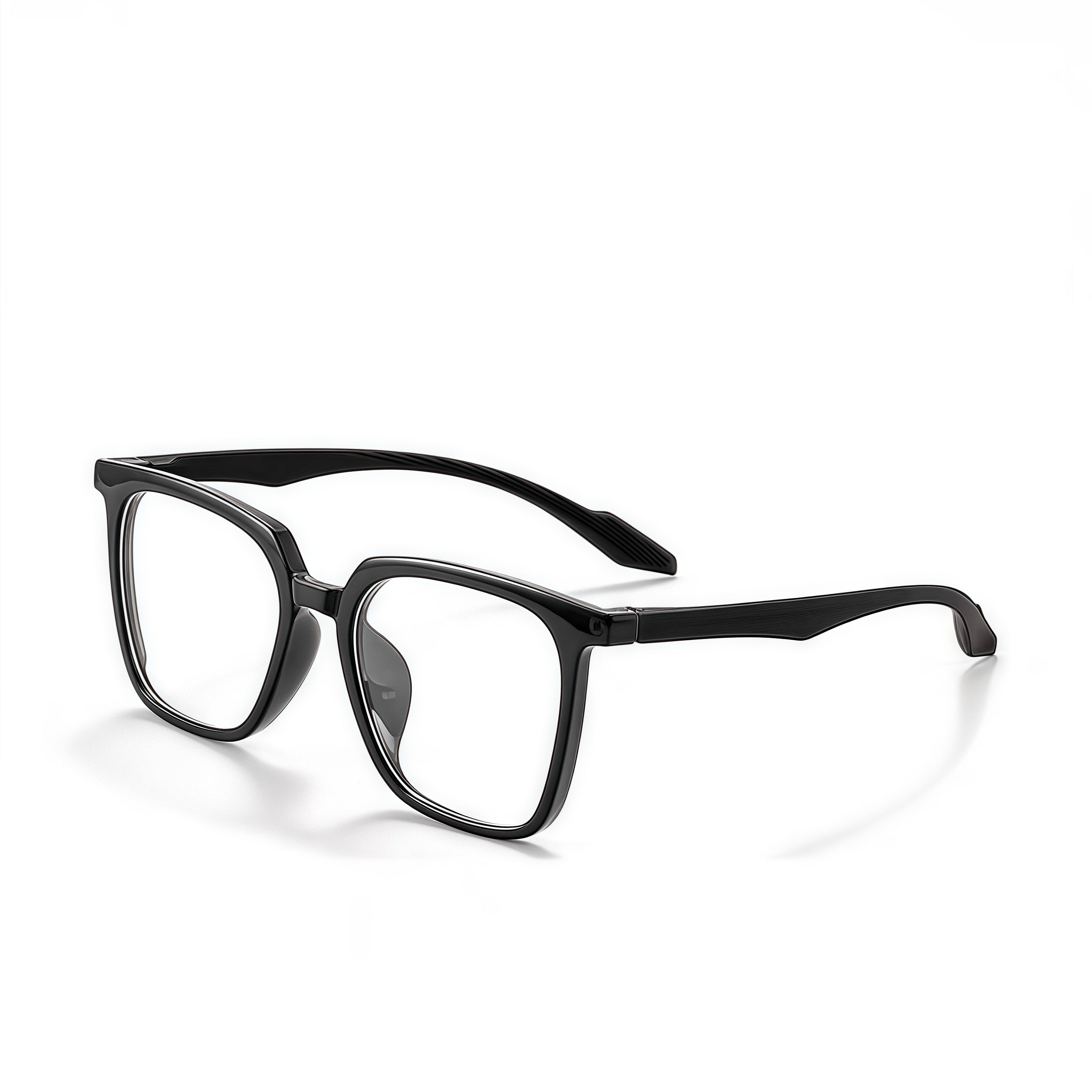 154mm Wide Frame Square Eyeglasses for Reading & Working #frame-color_black