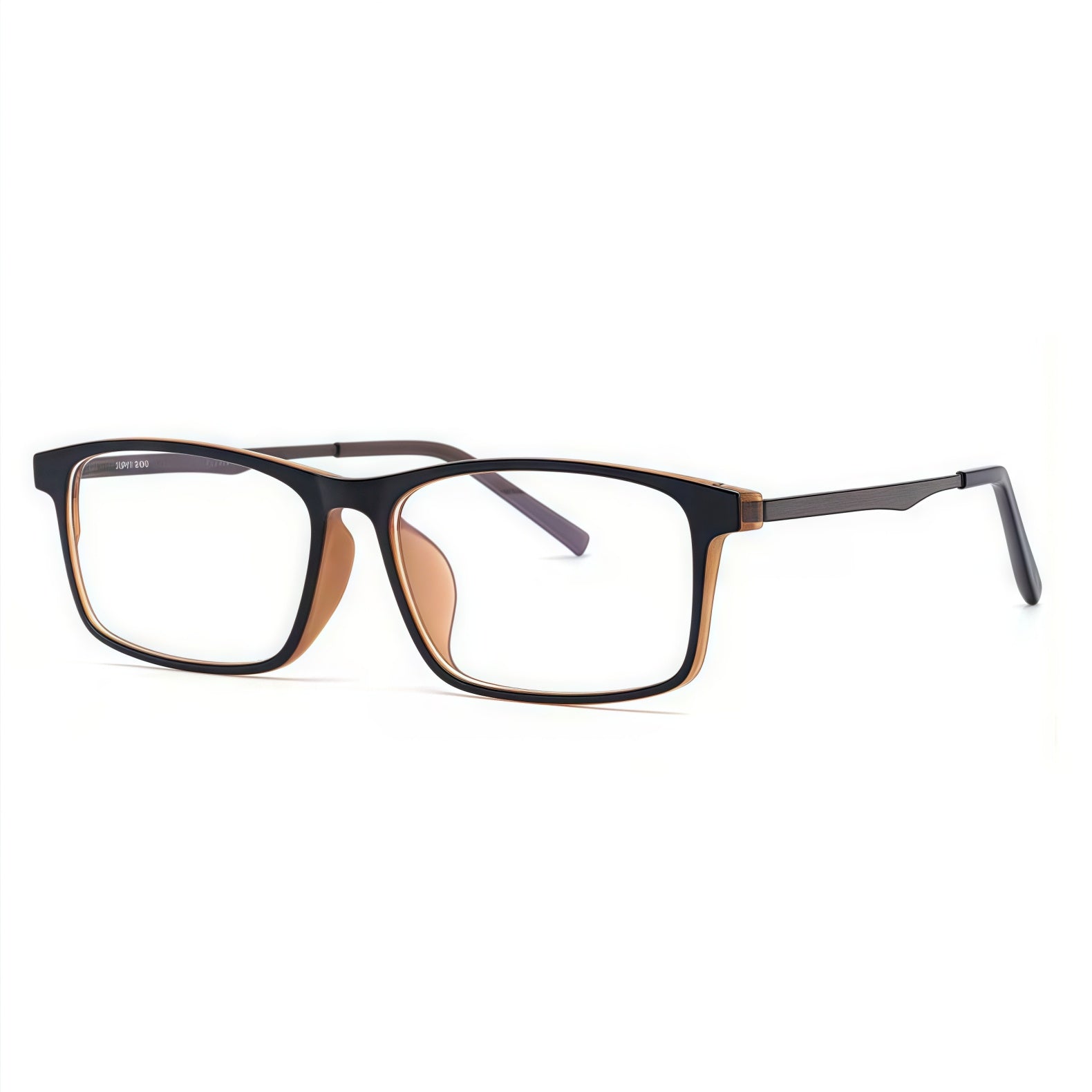 153mm Wide Frame Square Eyeglasses for Men with Big Head #frame-color_brown
