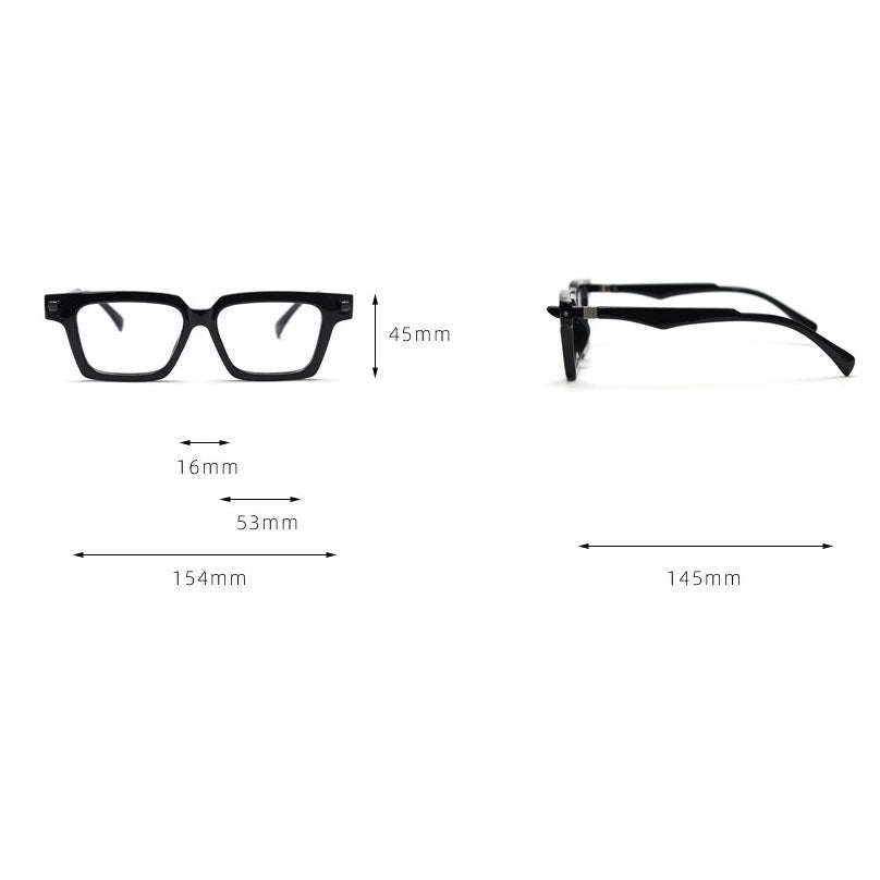 154mm Wide Frame Square Eyeglasses for Men with Big Head