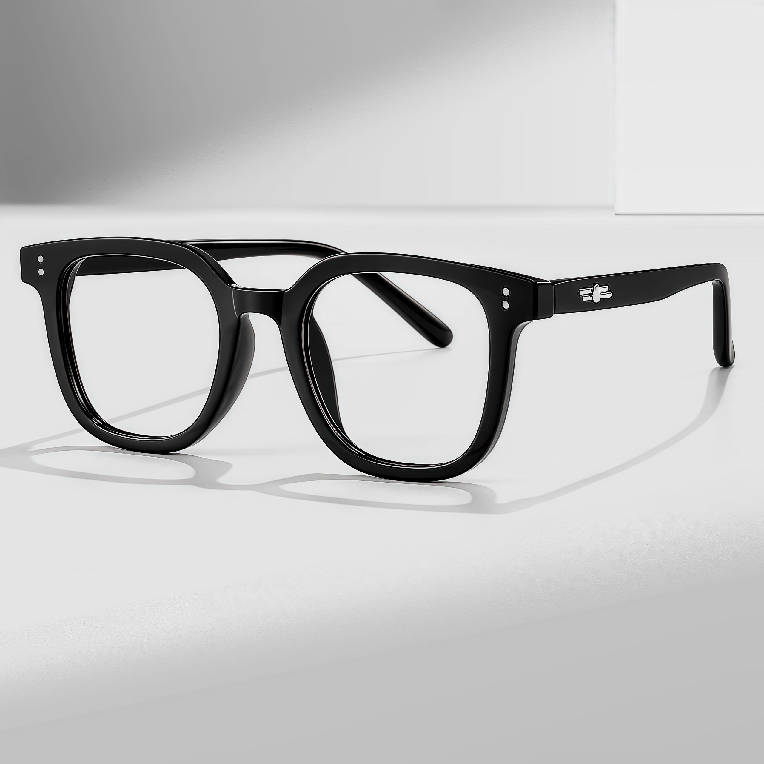 151mm Wide Frame Square Eyeglasses for Reading & Working #frame-color_black