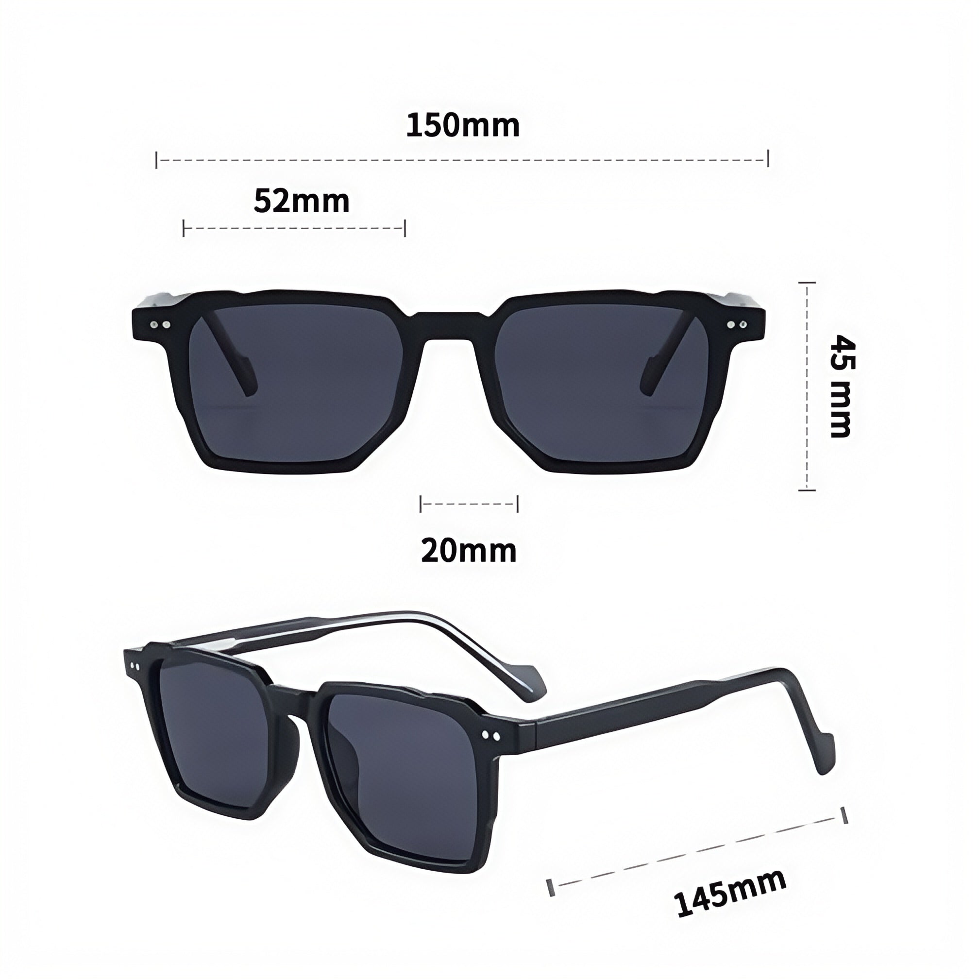 150mm Extra-Wide TR90 Frame For Big Heads & Bold Styles