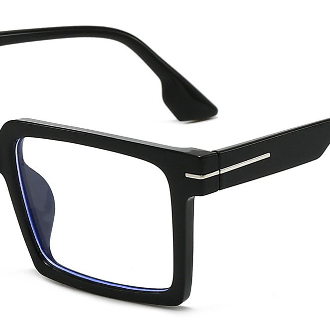 148mm Wide Frame Square Eyeglasses for Men with Big Head #frame-color_black