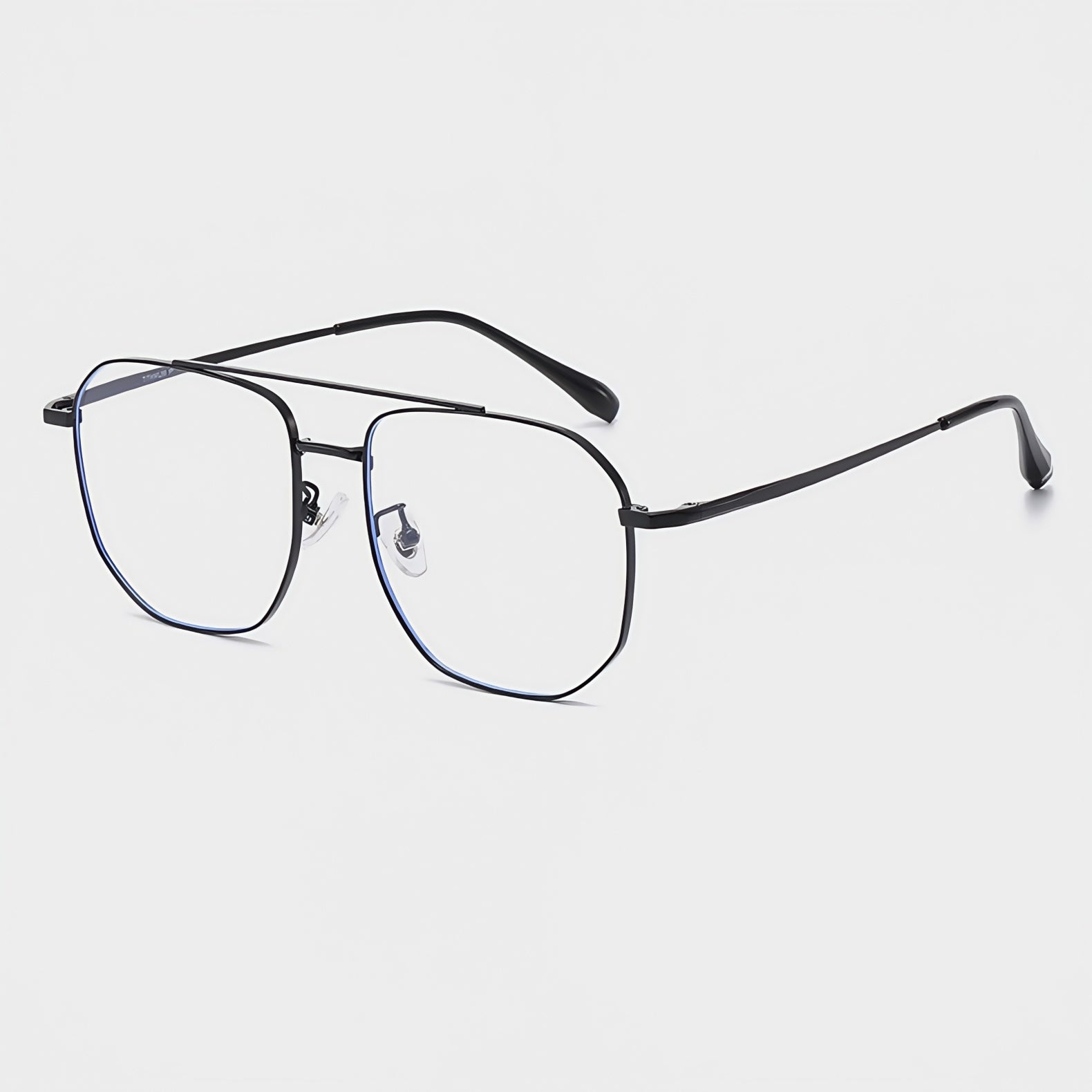 153mm Wide Gold Frame Glasses for Men