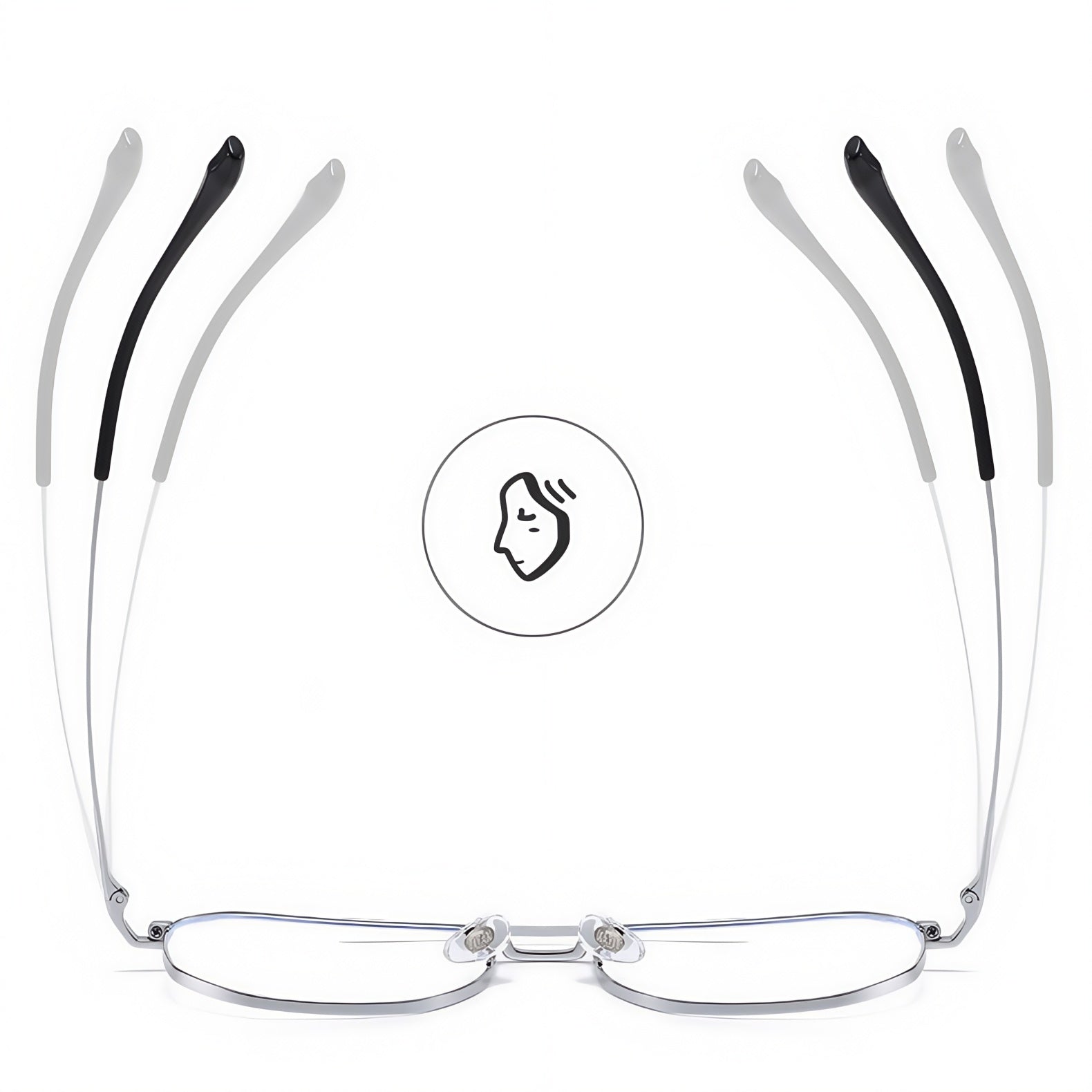 153mm Wide Gold Frame Glasses for Men Flexible