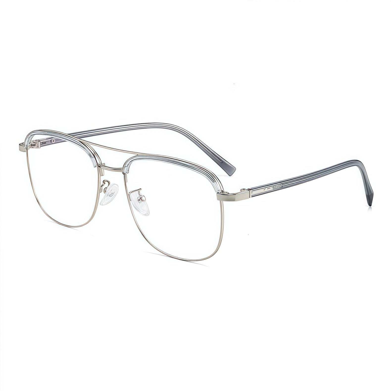 150mm Wide Square Metal Frame for Men with Big Head #frame-color_silver-gun