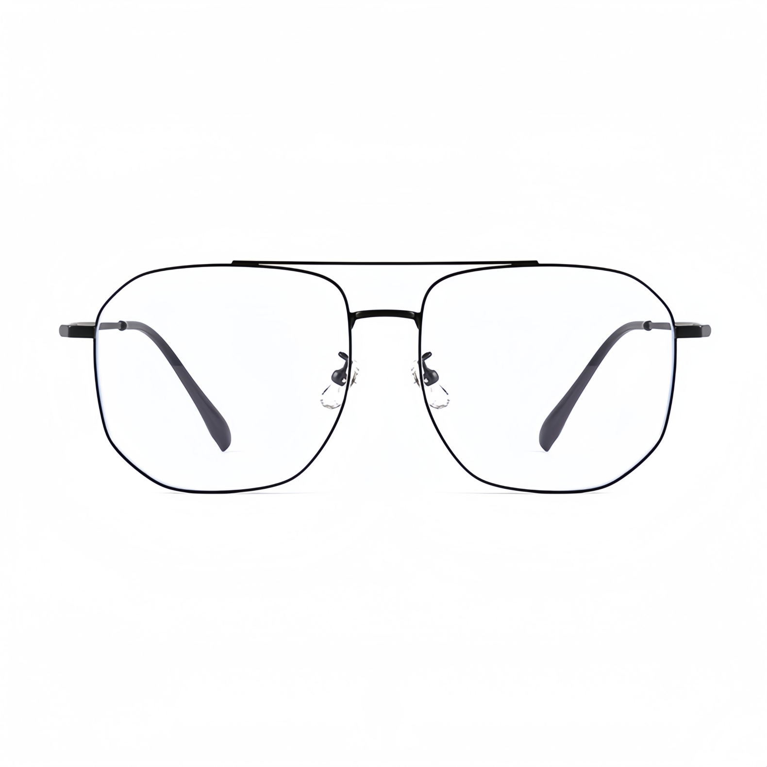 156mm Wide Square β Titanium Frame for Men with Big Head #frame-color_black