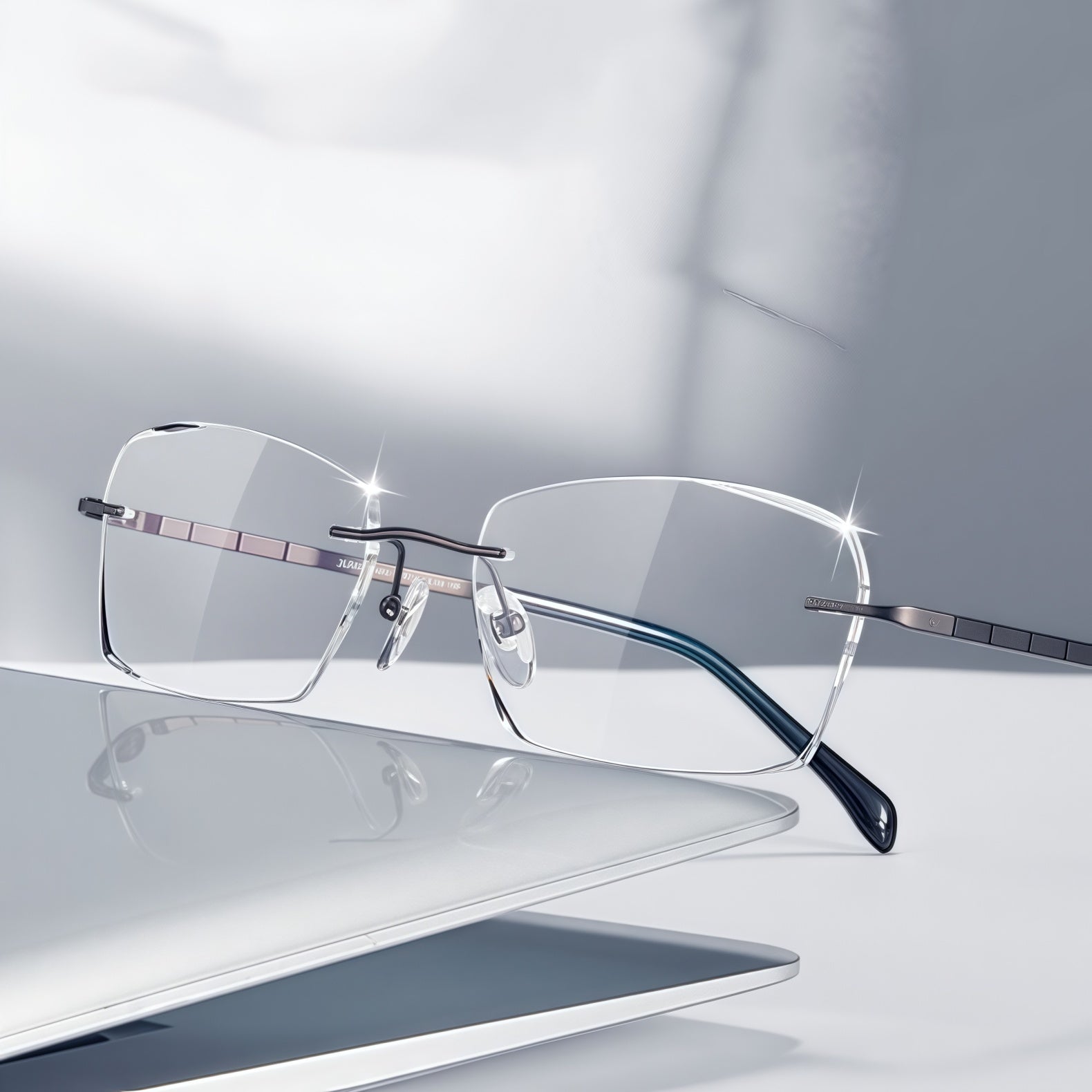 160mm Wide Square β Titanium Frame for Men with Big Head