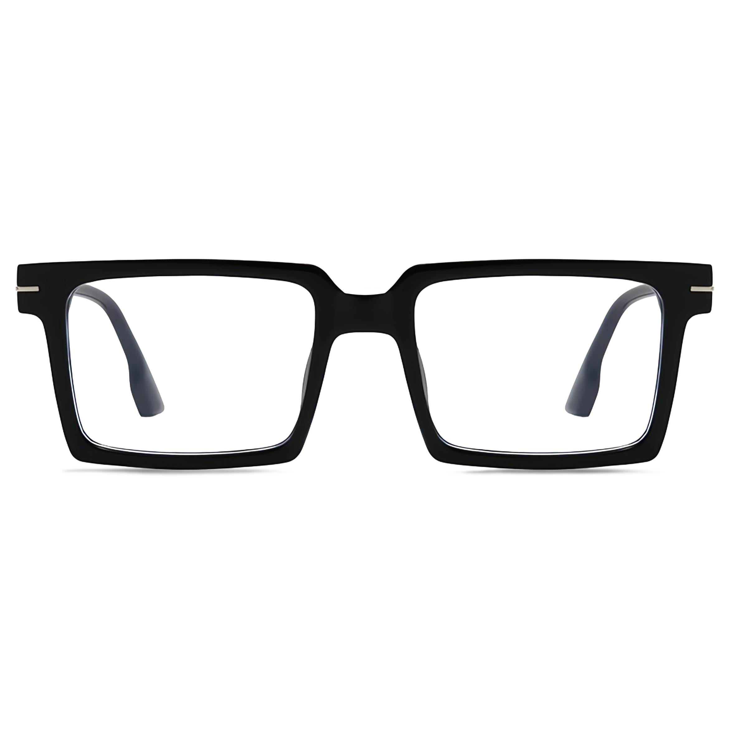 148mm Wide Frame Square Eyeglasses for Men with Big Head #frame-color_black