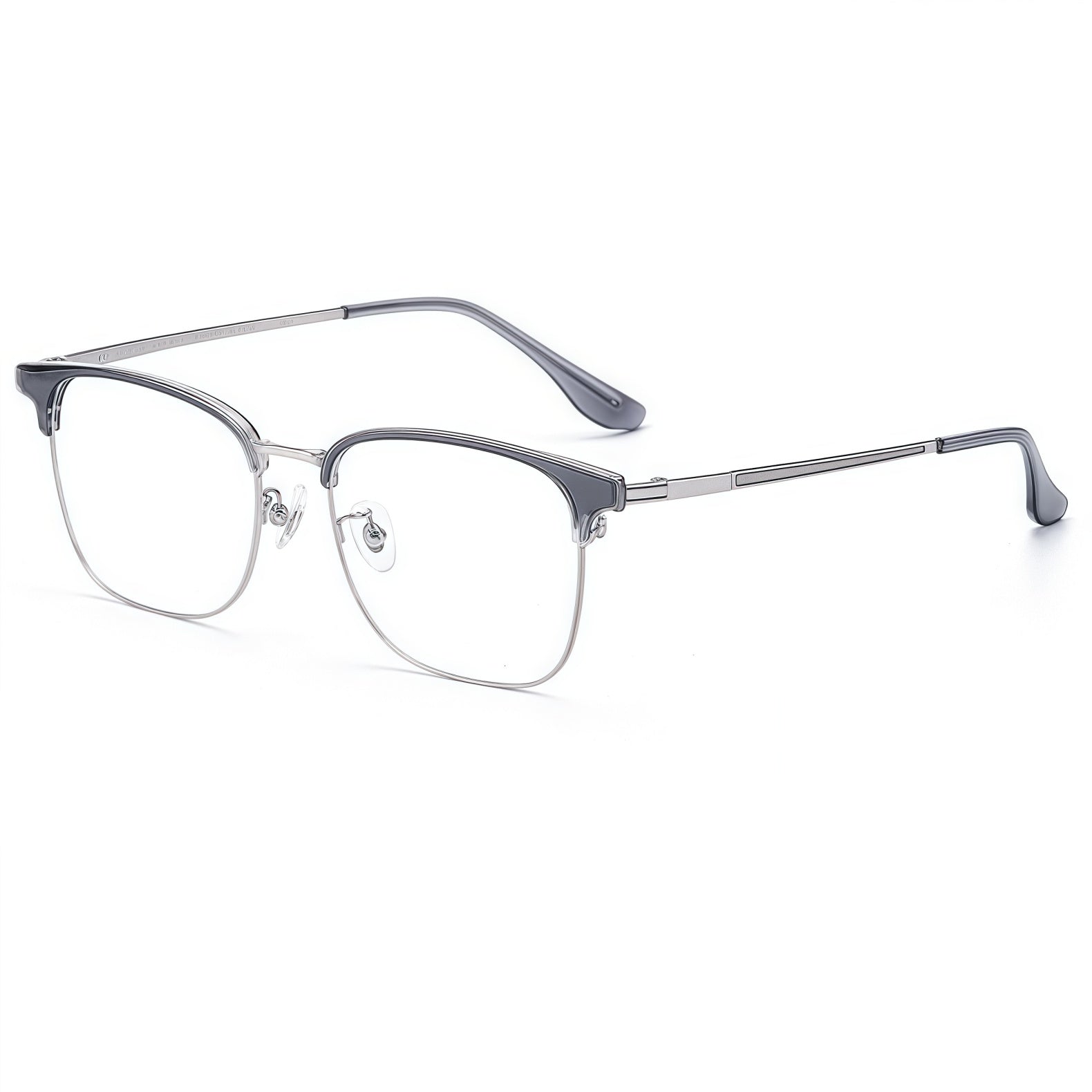 153mm Wide Frame Rectangle Eyeglasses for Men with Big Head #frame-color_grey