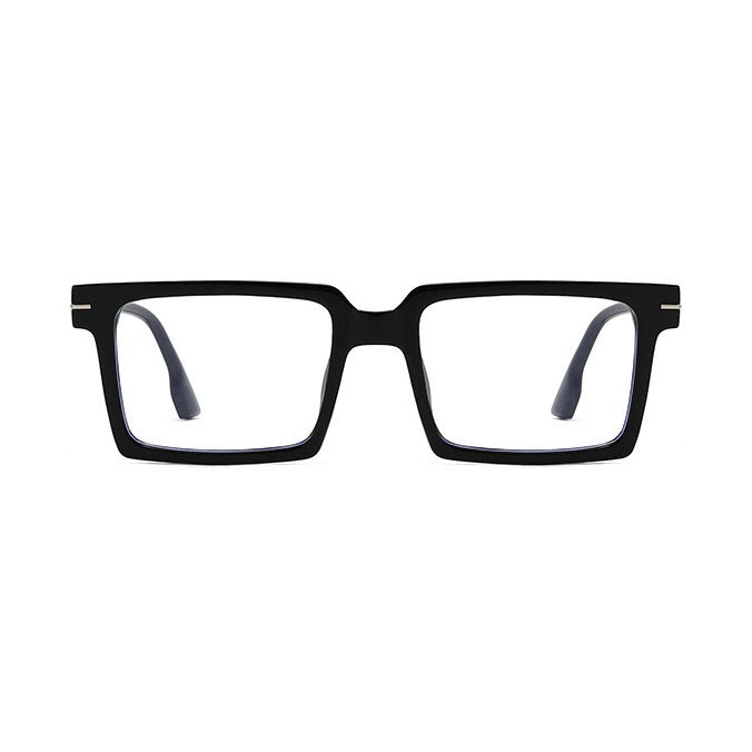 148mm Wide Frame Square Eyeglasses for Men with Big Head #frame-color_black