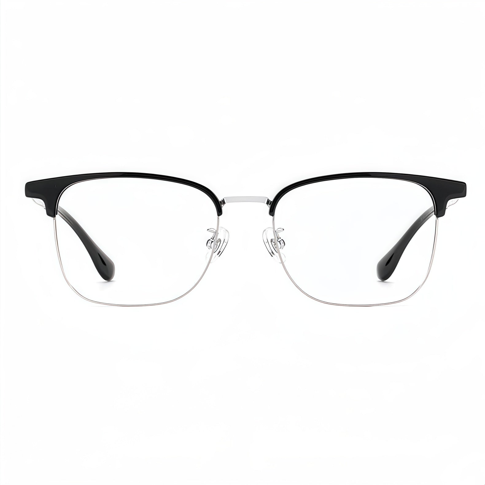 153mm Wide Frame Rectangle Eyeglasses for Men with Big Head #frame-color_silver
