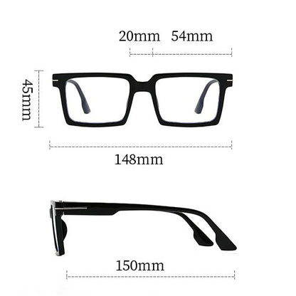148mm Wide Frame Square Eyeglasses for Men with Big Head 