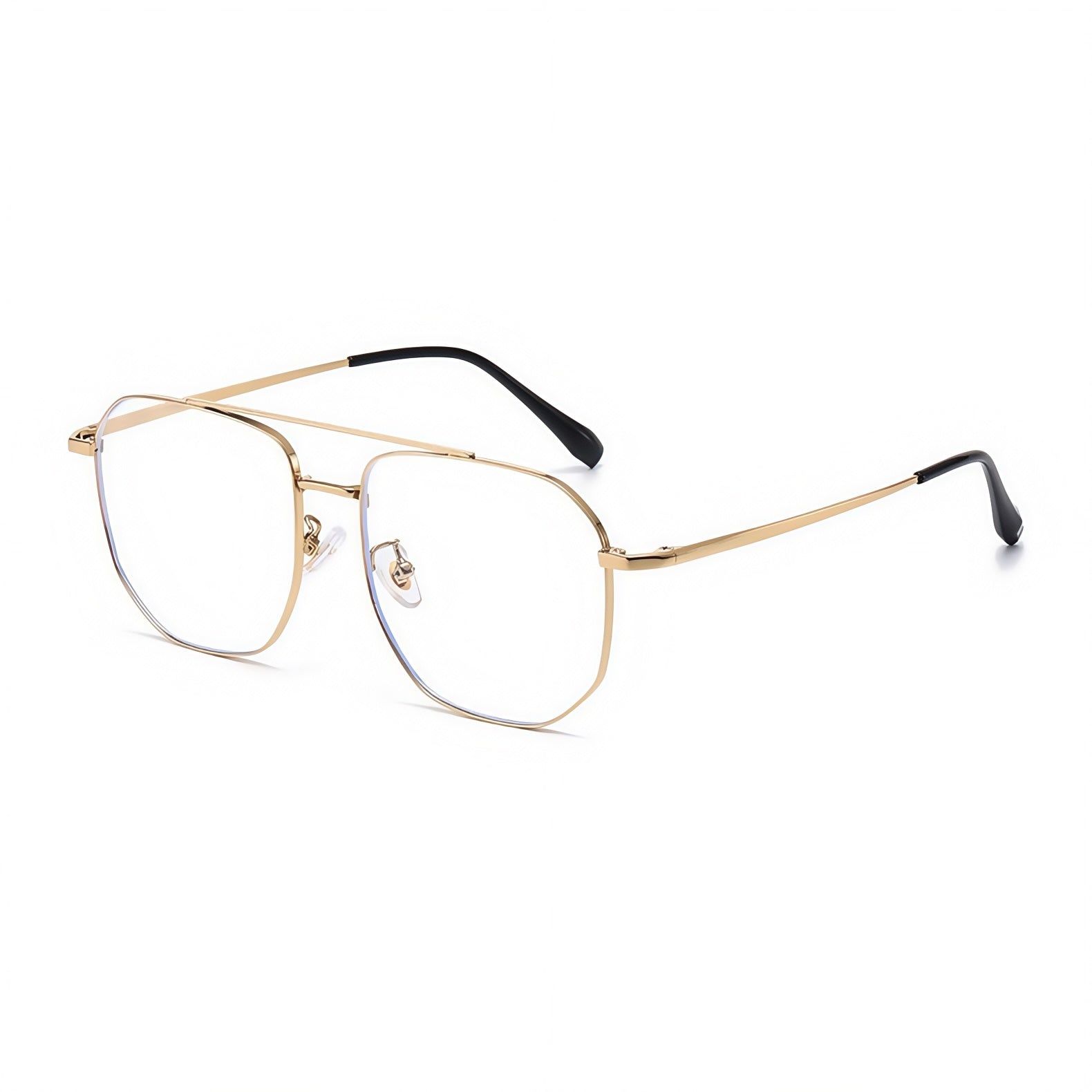 153mm Wide Gold Frame Glasses for Men #frame-color_gold