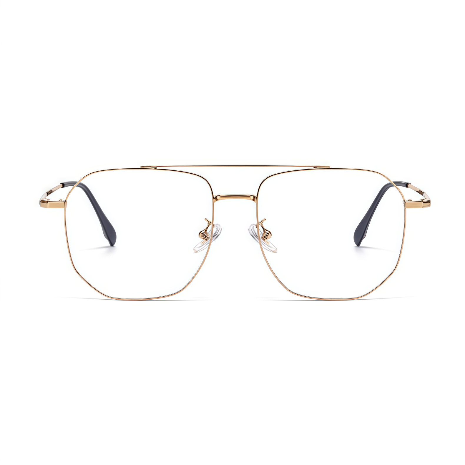 153mm Wide Gold Frame Glasses for Men #frame-color_gold