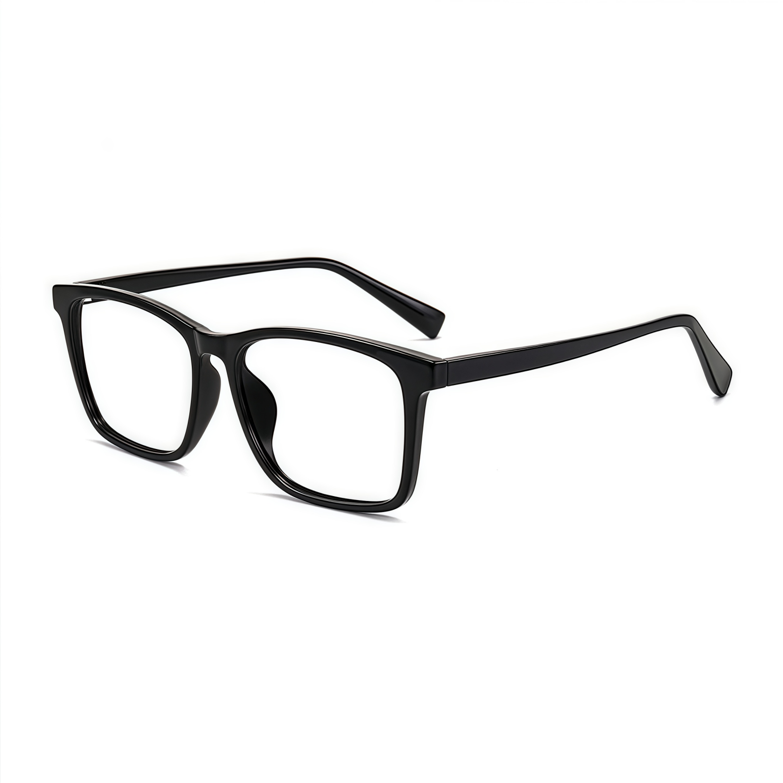 165mm Wide Frame Square Eyeglasses for Men with Big Head #frame-color_black