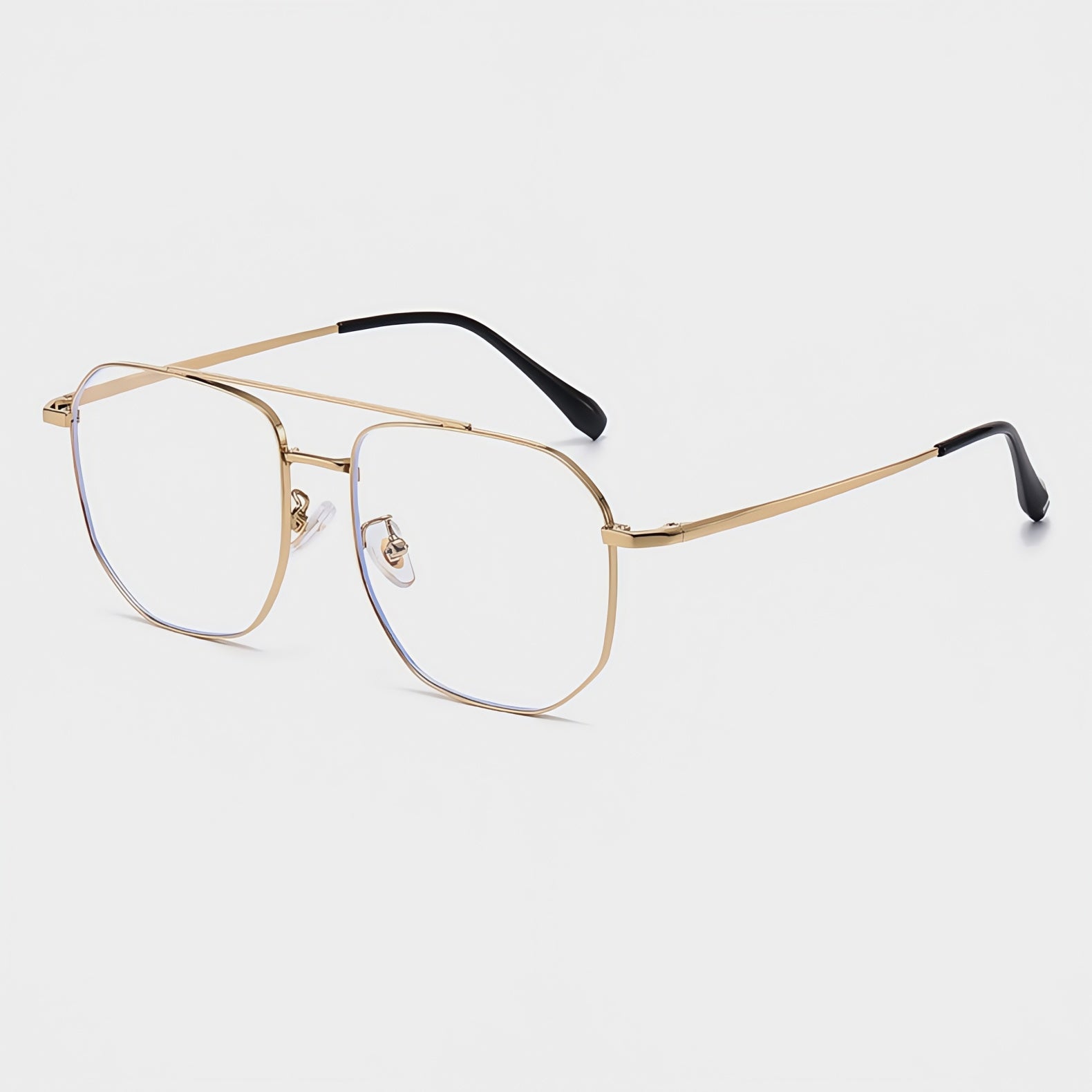 153mm Wide Gold Frame Glasses for Men #frame-color_gold