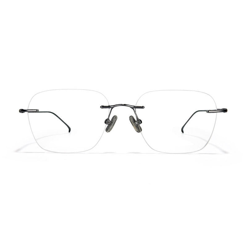 155mm Wide Square β Titanium Frame for Men with Big Head  #frame-color_black