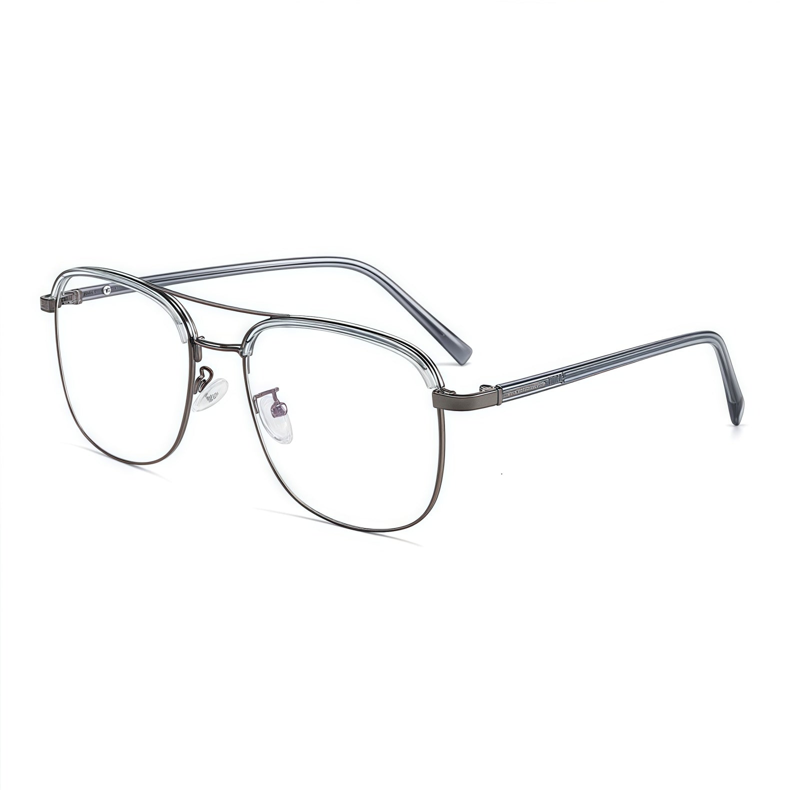 150mm Wide Square Metal Frame for Men with Big Head #frame-color_grey-gun
