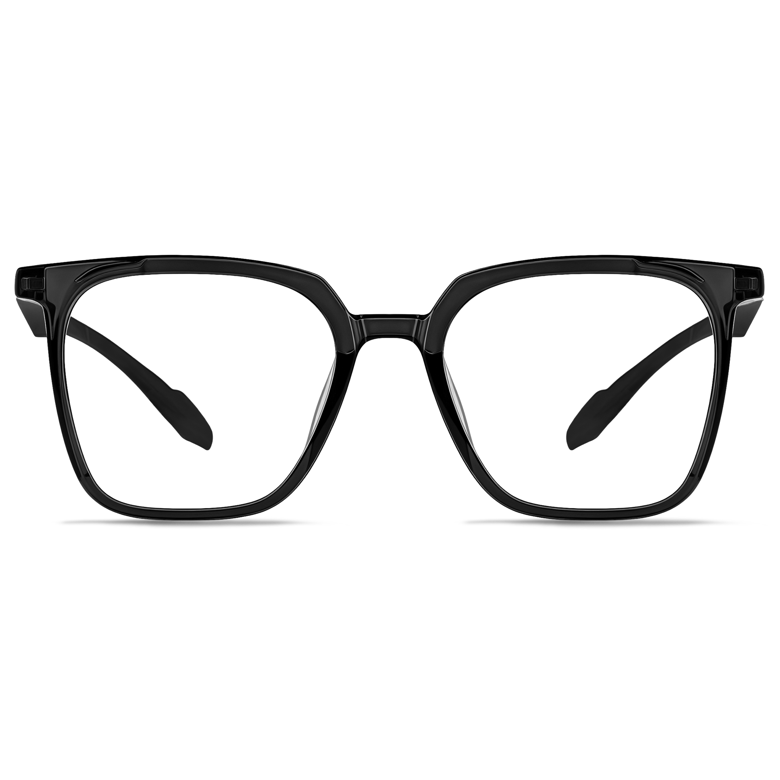 154mm Wide Frame Square Eyeglasses for Reading & Working #frame-color_black