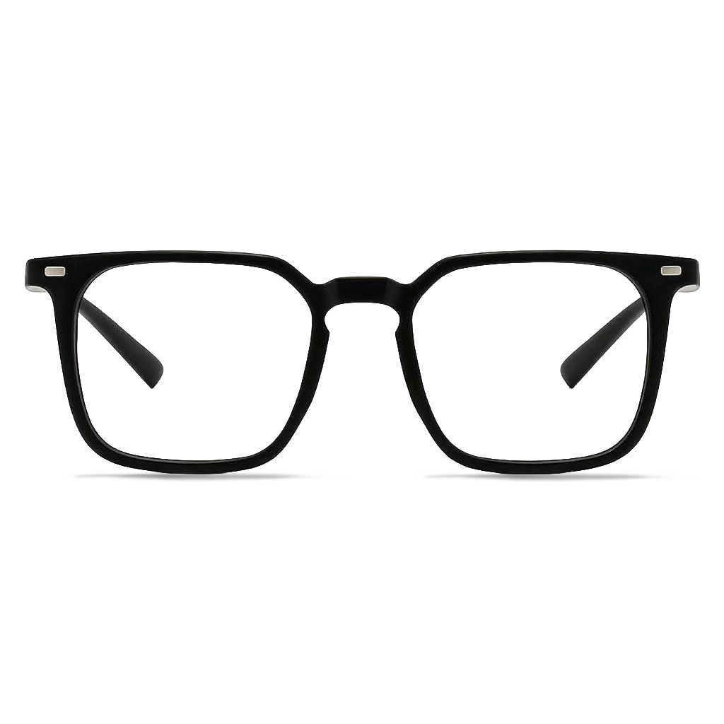 158mm Wide Frame Square Eyeglasses for Men with Big Head #frame-color_black