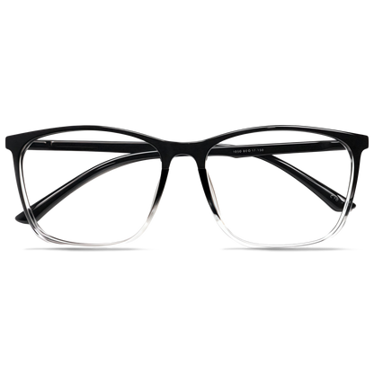 155mm Wide Frame Square Eyeglasses for Reading & Working 
