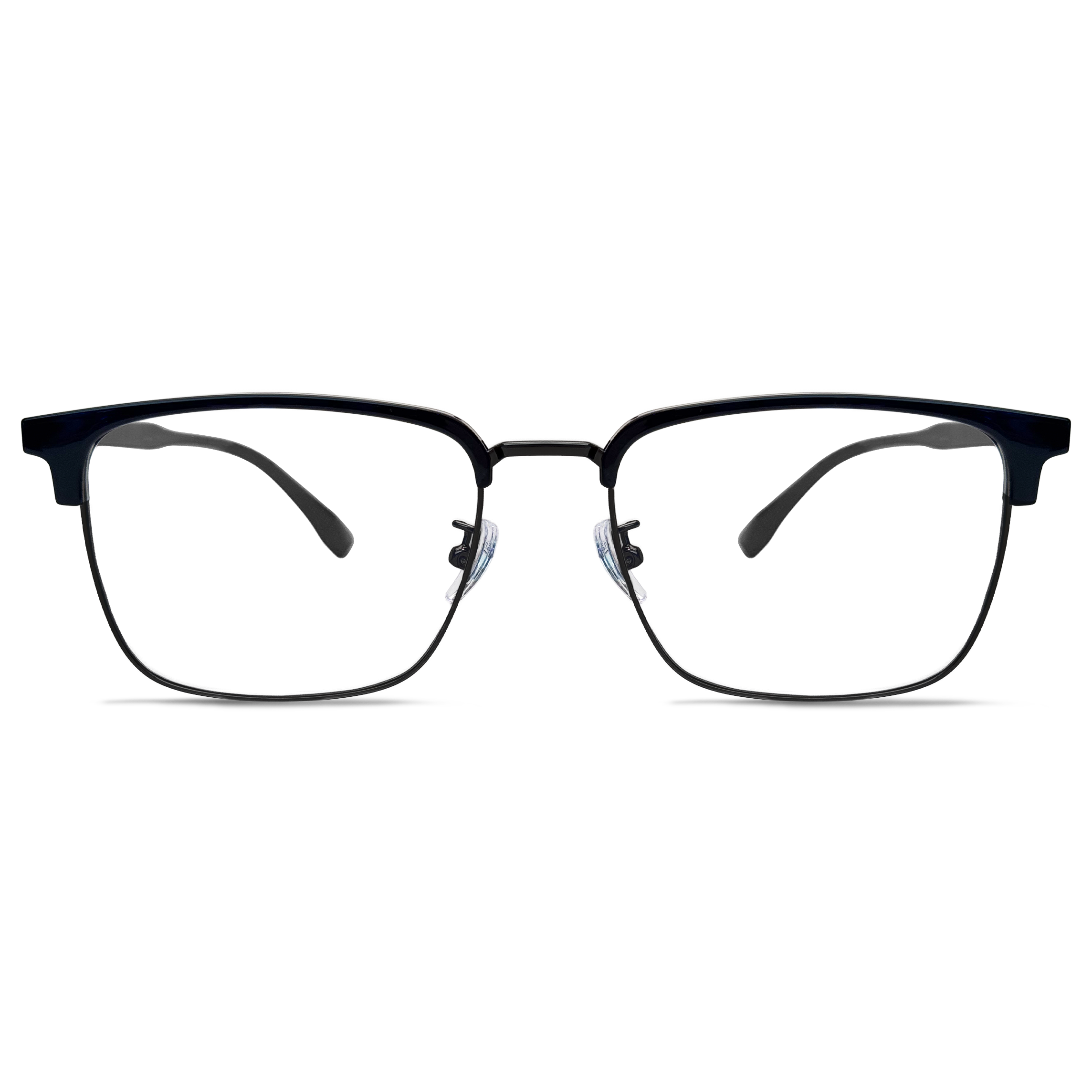 162mm Wide Frame BrowlineSquare Eyeglasses for Men with Big Head #frame-color_black